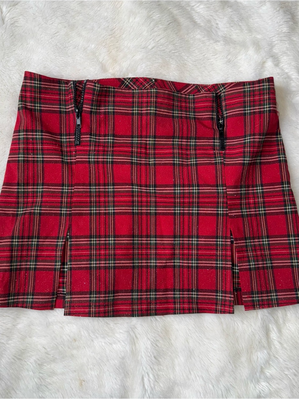 Charlotte Russe Red Plaid Mini Skirt